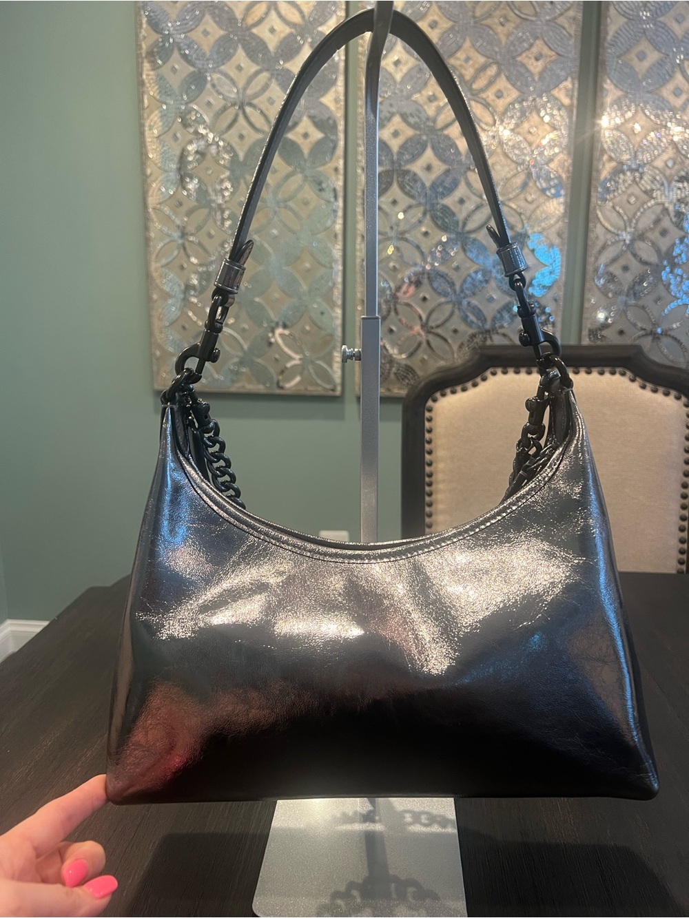 NWT Coach Juliet Shoulder Bag Anthracite - Picture 4 of 15